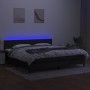 Cama box spring colchón y luces LED tela negro 200x200 cm de vidaXL, Camas y somieres - Ref: Foro24-3133183, Precio: 637,62 €...