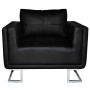 Sillón con patas cromadas cuero sintético negro de vidaXL, Sillones - Ref: Foro24-241004, Precio: 296,43 €, Descuento: %