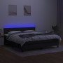 Box spring bed mattress and LED lights black fabric 160x200 cm by vidaXL, Beds and slatted bases - Ref: Foro24-3133167, Price...