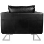 Sillón con patas cromadas cuero sintético negro de vidaXL, Sillones - Ref: Foro24-241004, Precio: 296,43 €, Descuento: %