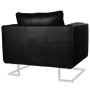 Sillón con patas cromadas cuero sintético negro de vidaXL, Sillones - Ref: Foro24-241004, Precio: 296,43 €, Descuento: %