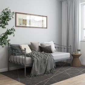 Gray metal sofa bed frame 90x200 cm by vidaXL, Beds and slatted bases - Ref: Foro24-324757, Price: 113,46 €, Discount: %