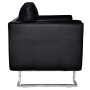 Sillón con patas cromadas cuero sintético negro de vidaXL, Sillones - Ref: Foro24-241004, Precio: 296,43 €, Descuento: %