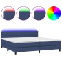 Cama box spring colchón y luces LED tela azul 200x200 cm de vidaXL, Camas y somieres - Ref: Foro24-3133187, Precio: 645,79 €,...