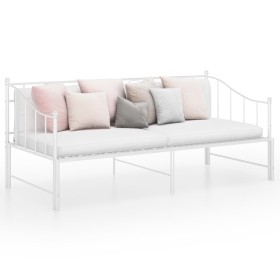 White metal removable sofa bed frame 90x200 cm by vidaXL, Beds and slatted bases - Ref: Foro24-324777, Price: 192,99 €, Disco...