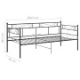 Black metal sofa bed frame 90x200 cm by vidaXL, Beds and slatted bases - Ref: Foro24-324767, Price: 126,12 €, Discount: %