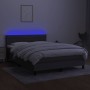 Cama box spring colchón y luces LED tela gris oscuro 140x190 cm de vidaXL, Camas y somieres - Ref: Foro24-3133230, Precio: 46...