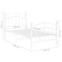 Bettgestell aus weißem Metall, 100 x 200 cm von vidaXL, Betten und Lattenroste - Ref: Foro24-324971, Preis: 103,47 €, Rabatt: %