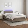 Cama box spring con colchón y LED tela gris taupe 120x200 cm de vidaXL, Camas y somieres - Ref: Foro24-3133225, Precio: 396,2...