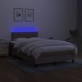 Cama box spring con colchón y LED tela gris taupe 120x200 cm de vidaXL, Camas y somieres - Ref: Foro24-3133225, Precio: 396,2...