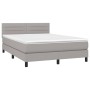 Cama box spring colchón y luces LED tela gris claro 140x200 cm de vidaXL, Camas y somieres - Ref: Foro24-3133237, Precio: 439...