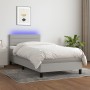 Cama box spring colchón y luces LED tela gris claro 90x200 cm de vidaXL, Camas y somieres - Ref: Foro24-3133205, Precio: 310,...