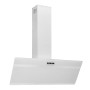 Wall-mounted extractor hood in white tempered glass and stainless steel, 90 cm. by vidaXL, Extractors - Ref: Foro24-51670, Pr...