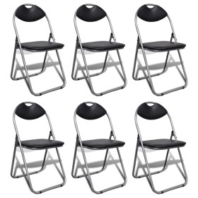 Folding dining chairs 2 pcs synthetic leather and black steel by vidaXL, Folding stools and chairs - Ref: Foro24-241494, Pric...