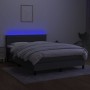 Box spring bed mattress and LED lights dark gray fabric 140x200 cm by vidaXL, Beds and slatted bases - Ref: Foro24-3133238, P...