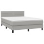 Cama box spring colchón y luces LED tela gris claro 140x190 cm de vidaXL, Camas y somieres - Ref: Foro24-3133229, Precio: 473...