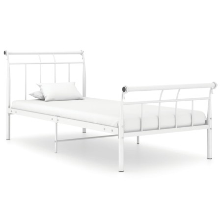 Bettgestell aus weißem Metall, 100 x 200 cm von vidaXL, Betten und Lattenroste - Ref: Foro24-325034, Preis: 68,87 €, Rabatt: %