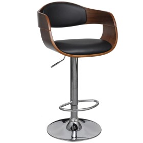 Curved wood and synthetic leather kitchen bar stool by vidaXL, Kitchen stools - Ref: Foro24-241053, Price: 136,99 €, Discount: %