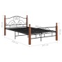 Estructura de cama de metal negro 120x200 cm de vidaXL, Camas y somieres - Ref: Foro24-324934, Precio: 164,22 €, Descuento: %