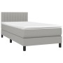 Boxspringbettmatratze und LED-Leuchten hellgrauer Stoff 100x200 cm von vidaXL, Betten und Lattenroste - Ref: Foro24-3133293, ...