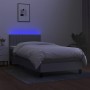 Boxspringbettmatratze und LED-Leuchten hellgrauer Stoff 100x200 cm von vidaXL, Betten und Lattenroste - Ref: Foro24-3133293, ...