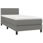 Box spring bed with mattress and LED dark gray fabric 100x200 cm by vidaXL, Beds and slatted bases - Ref: Foro24-3132974, Pri...