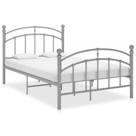 Estructura de cama de metal gris 120x200 cm de vidaXL, Camas y somieres - Ref: Foro24-324975, Precio: 117,99 €, Descuento: %