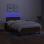 Box spring bed with LED mattress dark brown fabric 120x200 cm by vidaXL, Beds and slatted bases - Ref: Foro24-3132984, Price:...