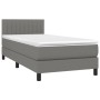 Boxspringbettmatratze und LED-Leuchten dunkelgrauer Stoff 90x190 cm von vidaXL, Betten und Lattenroste - Ref: Foro24-3133278,...