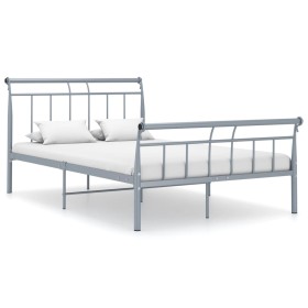 Gray metal bed frame 120x200 cm by vidaXL, Beds and slatted bases - Ref: Foro24-325038, Price: 114,99 €, Discount: %