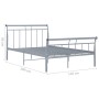 Estructura de cama de metal gris 120x200 cm de vidaXL, Camas y somieres - Ref: Foro24-325038, Precio: 99,64 €, Descuento: %