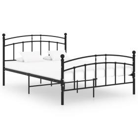 Black metal bed frame 200x200 cm by vidaXL, Beds and slatted bases - Ref: Foro24-324985, Price: 173,41 €, Discount: %