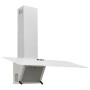 Wall-mounted extractor hood in white tempered glass and stainless steel, 90 cm. by vidaXL, Extractors - Ref: Foro24-51670, Pr...