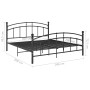 Schwarzer Metallbettrahmen 200x200 cm von vidaXL, Betten und Lattenroste - Ref: Foro24-324985, Preis: 173,99 €, Rabatt: %