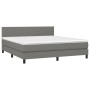 Box spring bed with mattress and LED dark gray fabric 180x200 cm by vidaXL, Beds and slatted bases - Ref: Foro24-3133014, Pri...