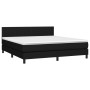 Box spring bed mattress and LED lights black fabric 160x200 cm by vidaXL, Beds and slatted bases - Ref: Foro24-3133327, Price...