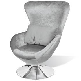 Sillón en forma de huevo plateado de vidaXL, Sillones - Ref: Foro24-241179, Precio: 252,99 €, Descuento: %