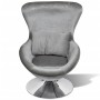 Sillón en forma de huevo plateado de vidaXL, Sillones - Ref: Foro24-241179, Precio: 252,99 €, Descuento: %