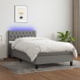 Boxspringbettmatratze und LED-Leuchten dunkelgrauer Stoff 90x190 cm von vidaXL, Betten und Lattenroste - Ref: Foro24-3133358,...