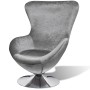 Sillón en forma de huevo plateado de vidaXL, Sillones - Ref: Foro24-241179, Precio: 252,99 €, Descuento: %