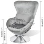 Sillón en forma de huevo plateado de vidaXL, Sillones - Ref: Foro24-241179, Precio: 252,99 €, Descuento: %