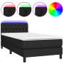 Cama box spring colchón y luces LED tela negro 90x200 cm de vidaXL, Camas y somieres - Ref: Foro24-3133367, Precio: 326,92 €,...