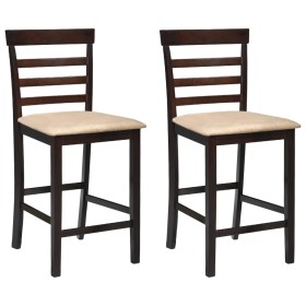 Kitchen bar stools 2 units brown fabric by vidaXL, Kitchen stools - Ref: Foro24-241704, Price: 121,99 €, Discount: %