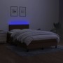 Box spring bed with mattress and LED dark brown fabric 120x200 cm by vidaXL, Beds and slatted bases - Ref: Foro24-3133064, Pr...