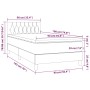 Boxspringbettmatratze und LED-Leuchten aus schwarzem Stoff 90x190 cm von vidaXL, Betten und Lattenroste - Ref: Foro24-3133359...