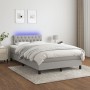 Cama box spring con colchón tela y LED gris claro 120x200 cm de vidaXL, Camas y somieres - Ref: Foro24-3133381, Precio: 398,0...