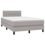 Cama box spring con colchón tela y LED gris claro 120x200 cm de vidaXL, Camas y somieres - Ref: Foro24-3133381, Precio: 378,0...