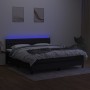 Cama box spring colchón y luces LED tela negro 160x200 cm de vidaXL, Camas y somieres - Ref: Foro24-3133407, Precio: 522,09 €...