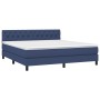 Box spring bed mattress and LED lights blue fabric 160x200 cm by vidaXL, Beds and slatted bases - Ref: Foro24-3133411, Price:...