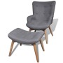 Gray fabric armchair with footrest stool by vidaXL, Armchairs - Ref: Foro24-241673, Price: 245,39 €, Discount: %